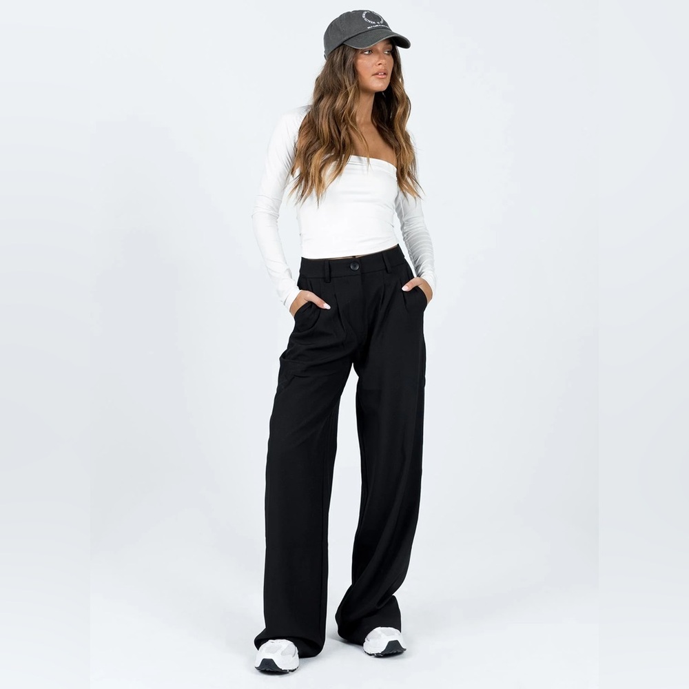 Princess Polly Black Wide-Leg Pants